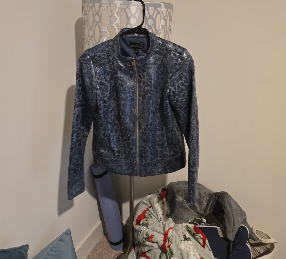 G by Giuliana Blue Animal Print Jacket